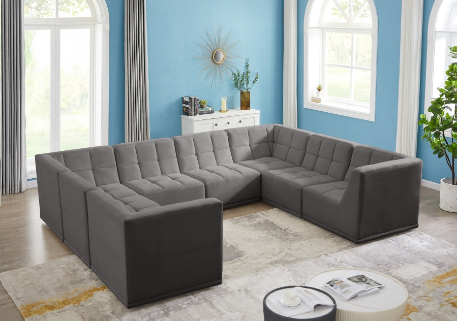 Sectionnel modulaire en velours Relax