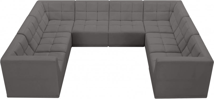 Sectionnel modulaire en velours Relax