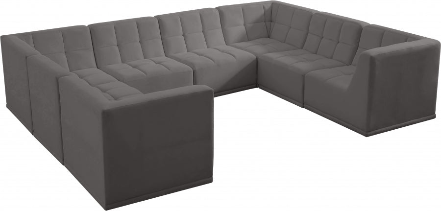 Sectionnel modulaire en velours Relax