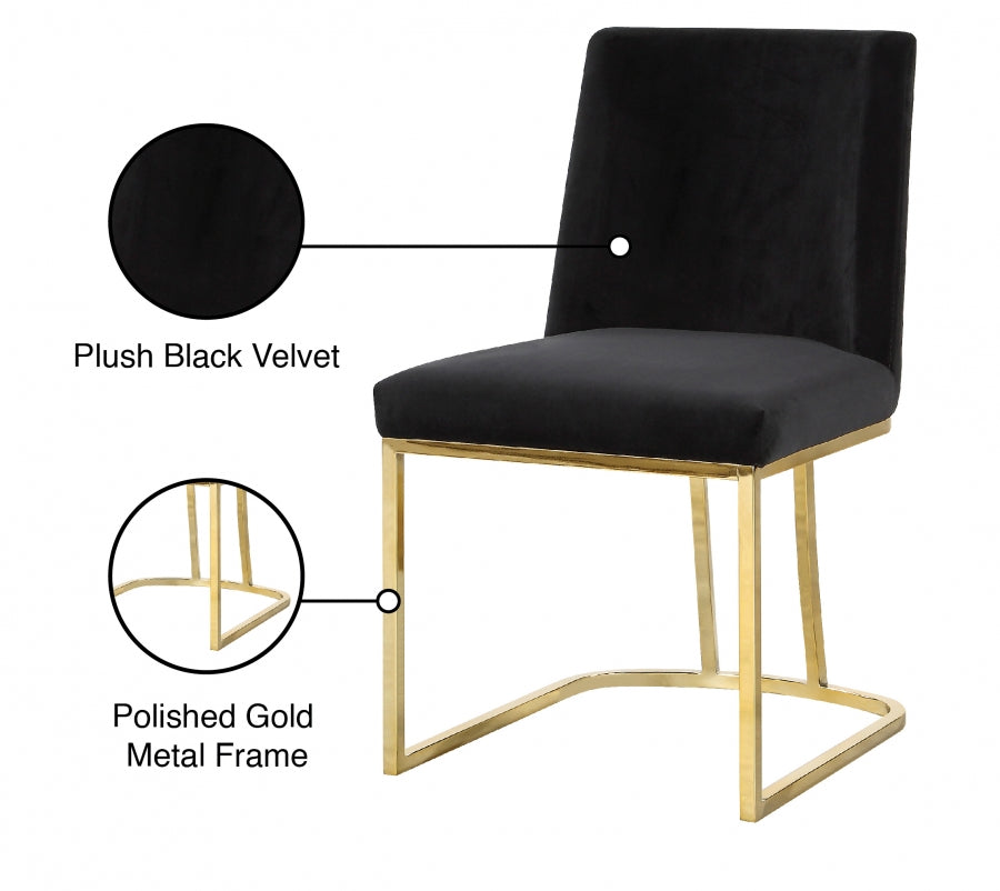 Chaise de salle à manger en velours Heidi