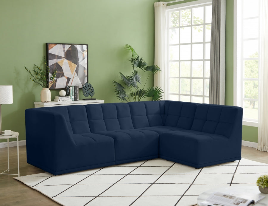 Sectionnel modulaire en velours Relax