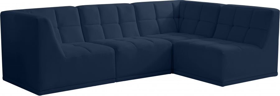 Sectionnel modulaire en velours Relax