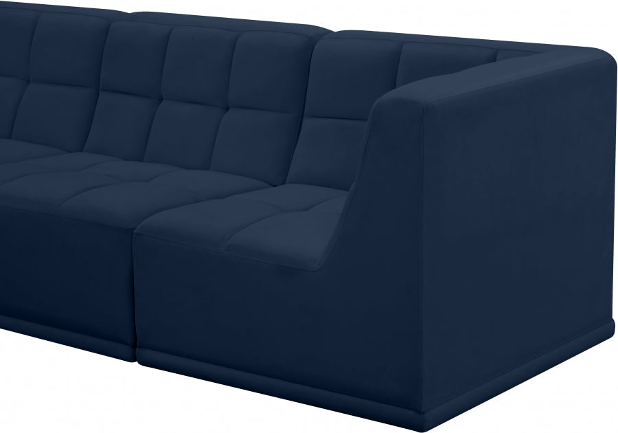 Sectionnel modulaire en velours Relax