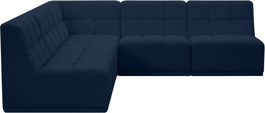 Sectionnel modulaire en velours Relax