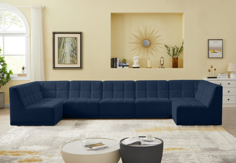 Sectionnel modulaire en velours Relax