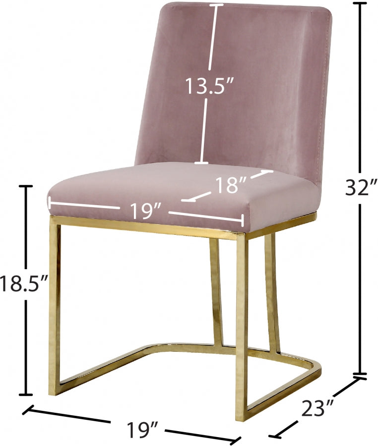 Chaise de salle à manger en velours Heidi