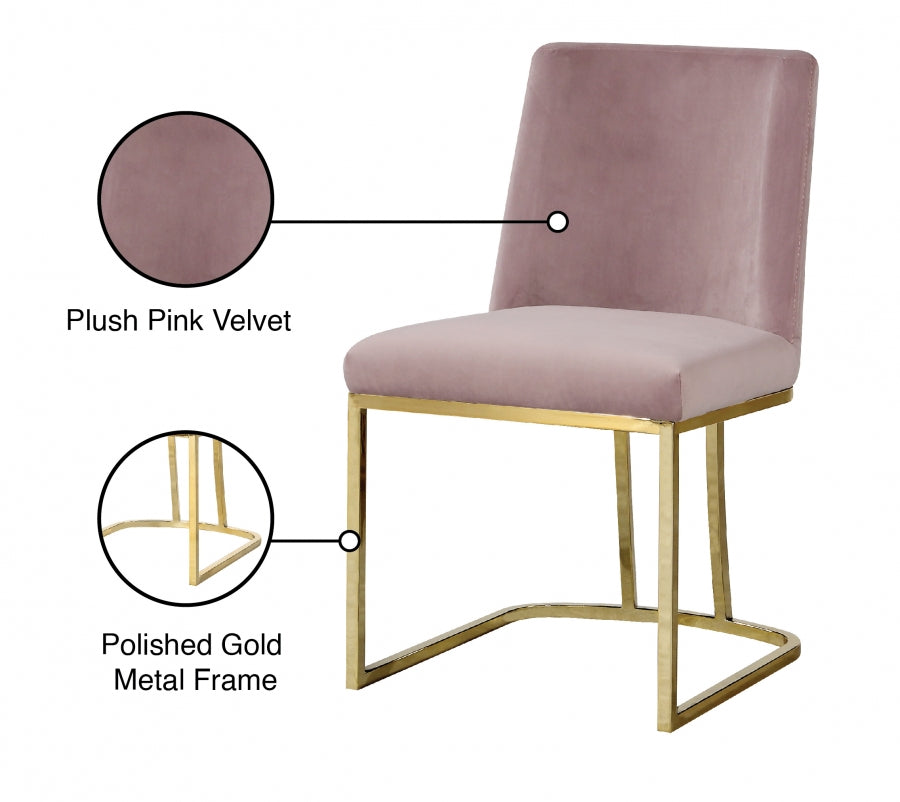 Chaise de salle à manger en velours Heidi