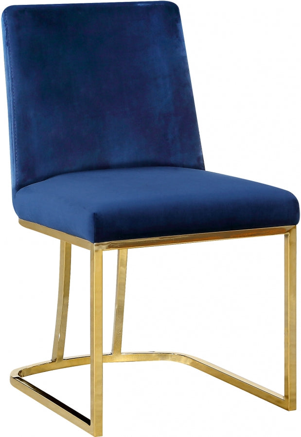Chaise de salle à manger en velours Heidi