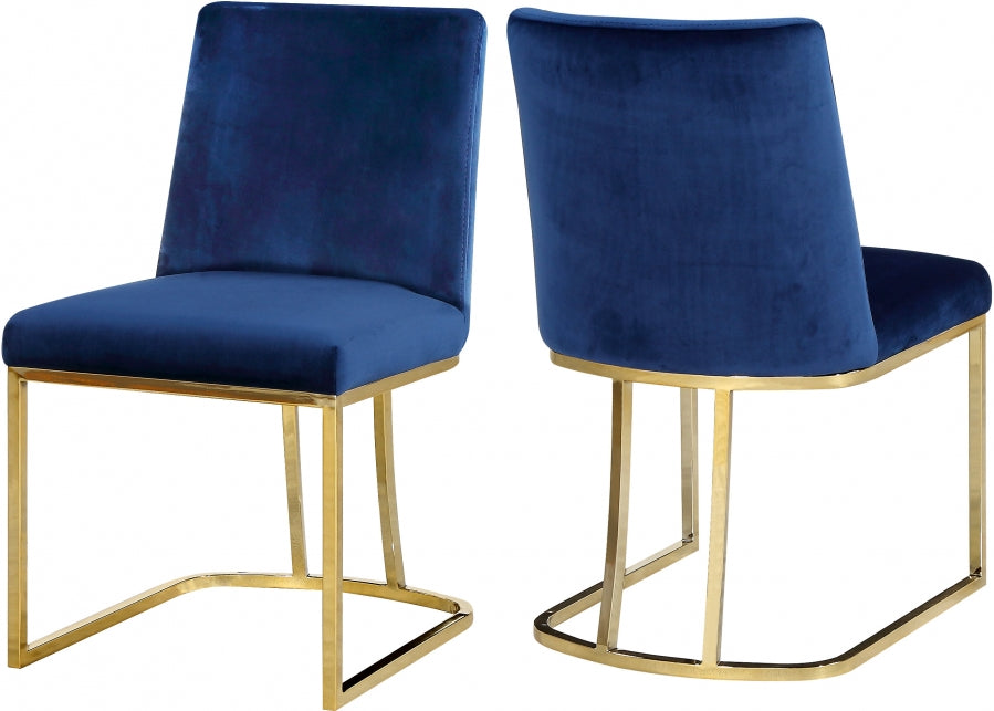Chaise de salle à manger en velours Heidi