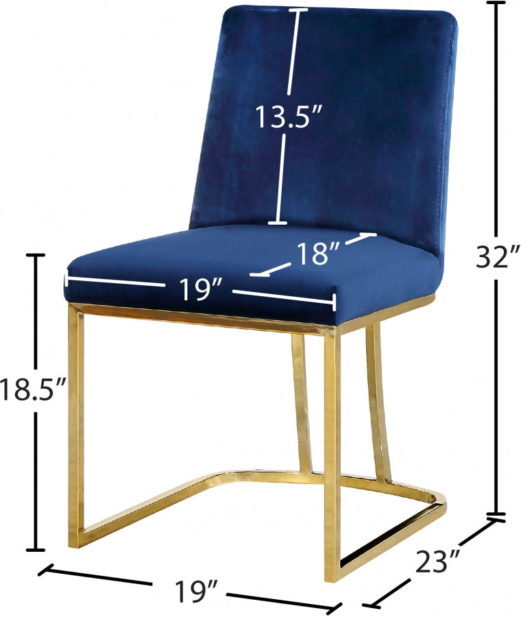 Chaise de salle à manger en velours Heidi