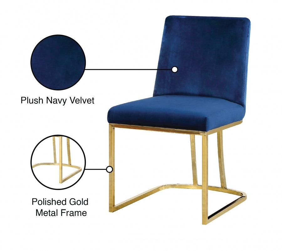 Chaise de salle à manger en velours Heidi