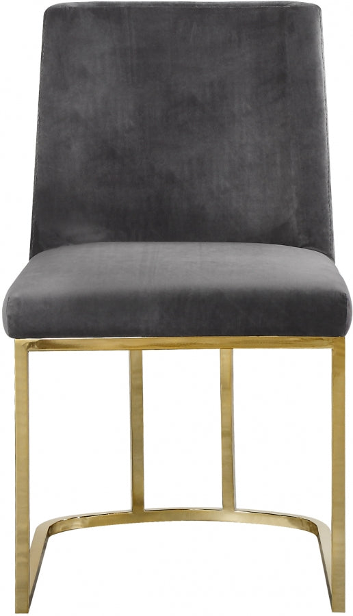 Chaise de salle à manger en velours Heidi