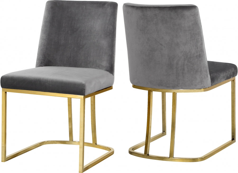 Chaise de salle à manger en velours Heidi