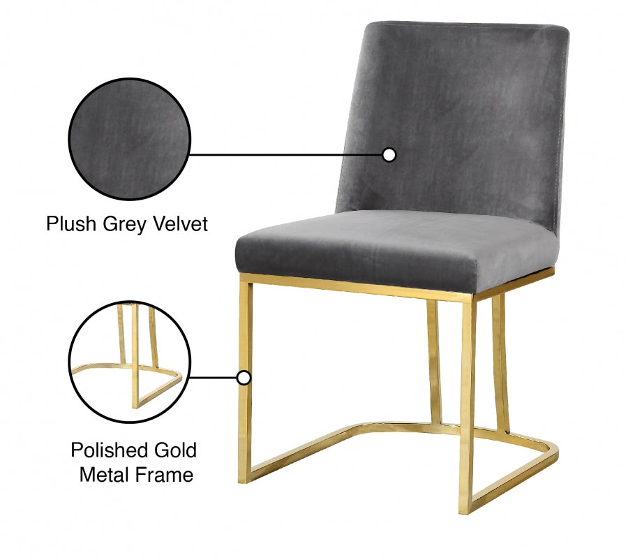Chaise de salle à manger en velours Heidi