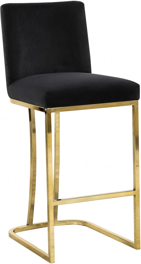Tabouret de comptoir en velours Heidi