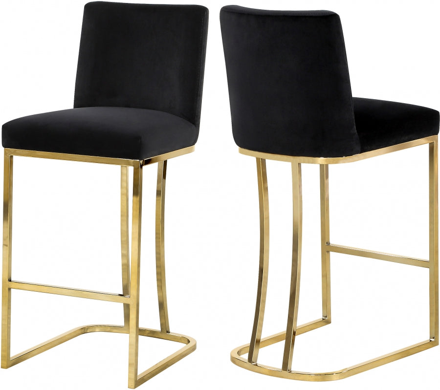 Tabouret de comptoir en velours Heidi
