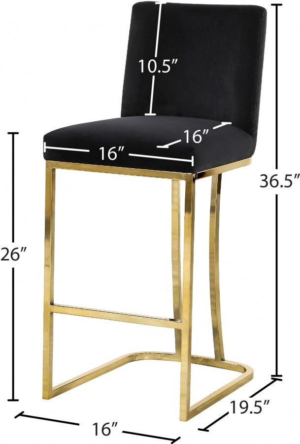 Tabouret de comptoir en velours Heidi