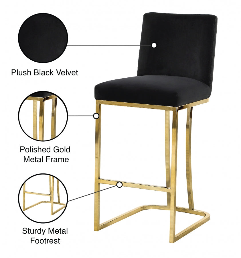 Tabouret de comptoir en velours Heidi
