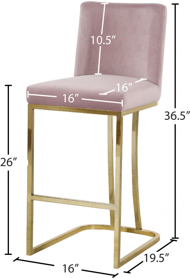 Tabouret de comptoir en velours Heidi