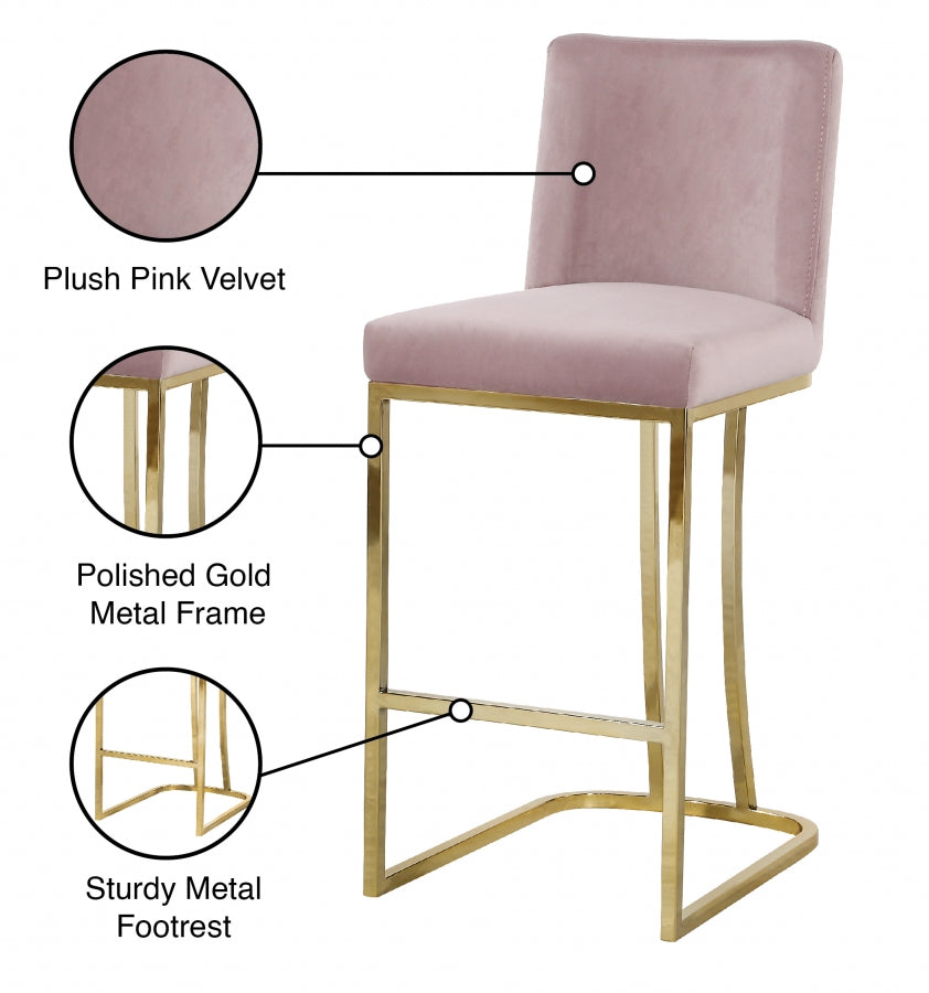 Tabouret de comptoir en velours Heidi