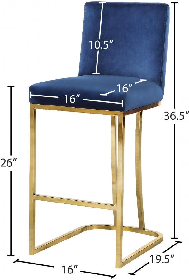Tabouret de comptoir en velours Heidi