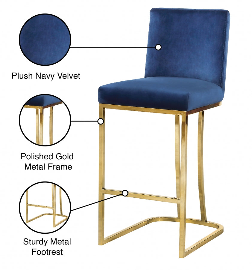 Tabouret de comptoir en velours Heidi