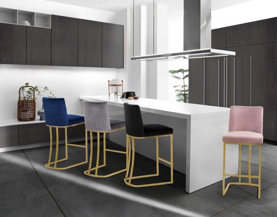 Tabouret de comptoir en velours Heidi