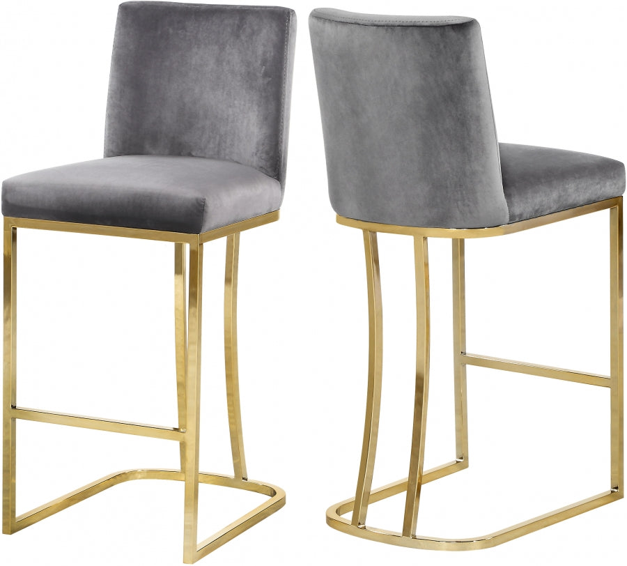 Tabouret de comptoir en velours Heidi
