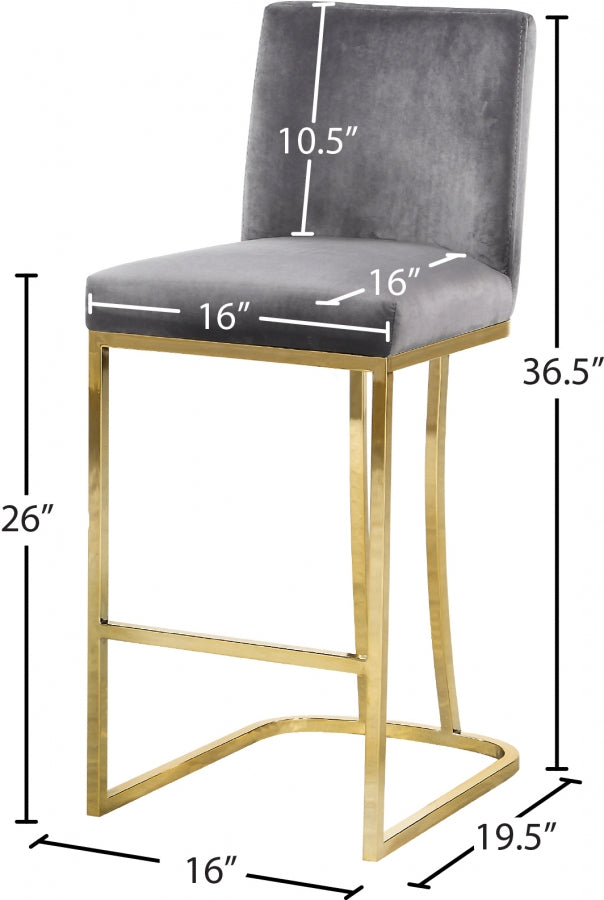Tabouret de comptoir en velours Heidi