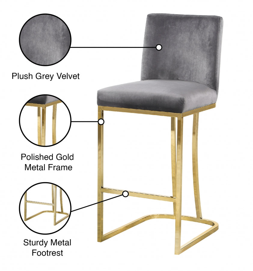 Tabouret de comptoir en velours Heidi
