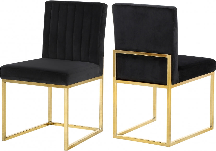Chaise de salle à manger en velours Giselle