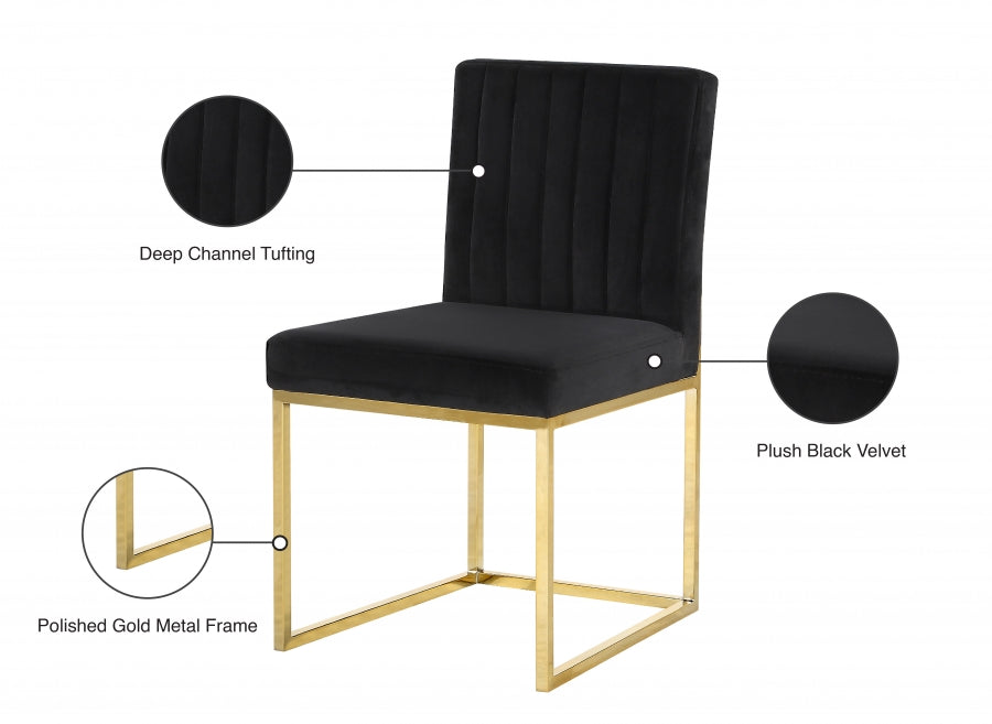 Chaise de salle à manger en velours Giselle