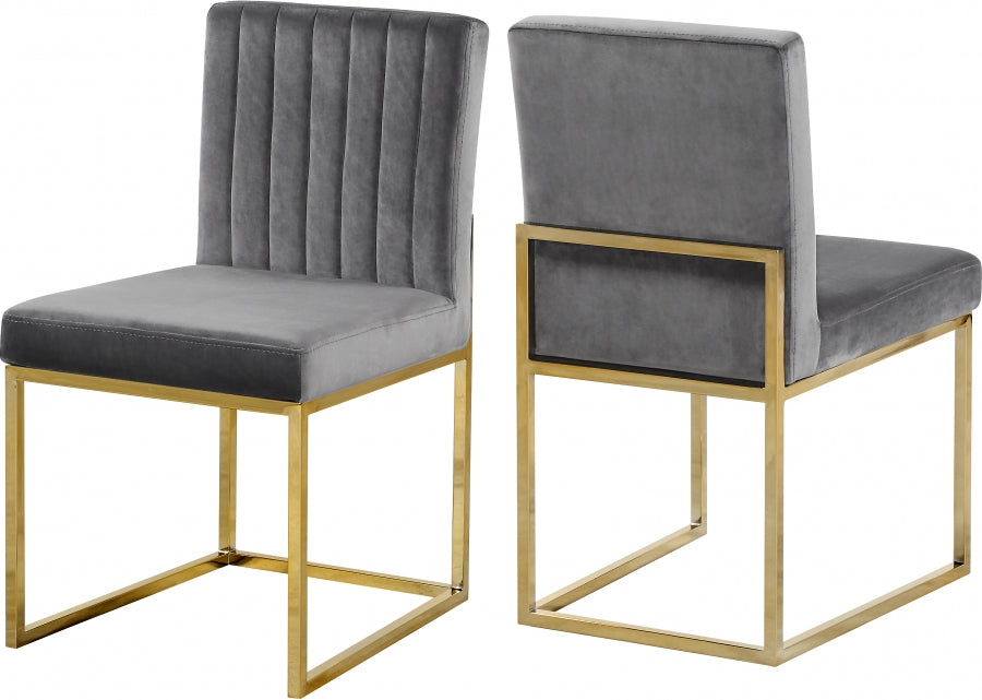 Chaise de salle à manger en velours Giselle