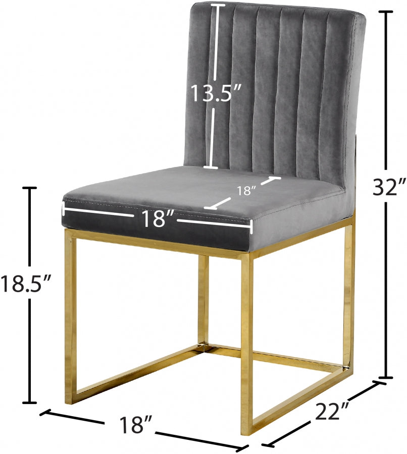 Chaise de salle à manger en velours Giselle