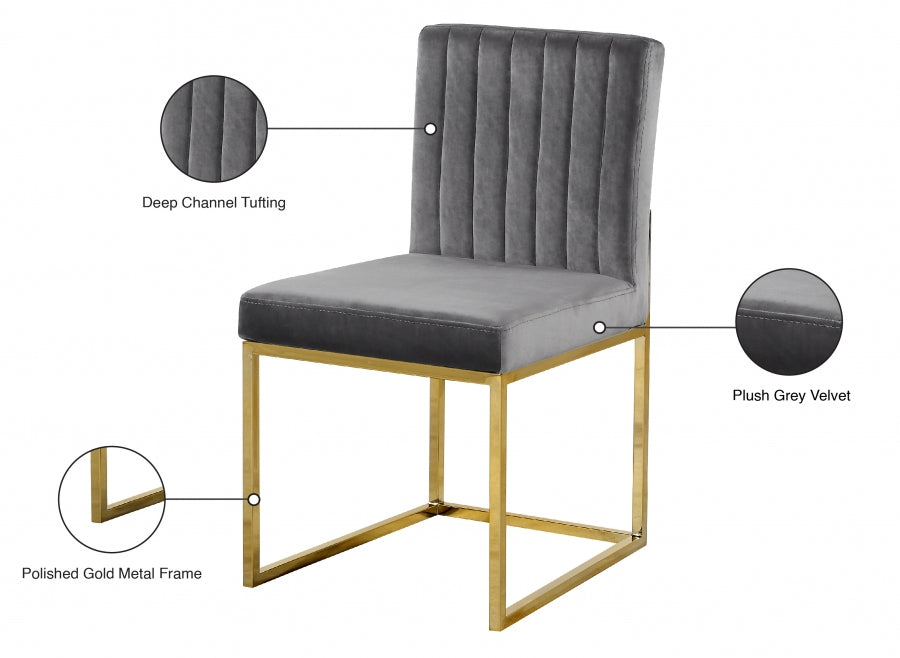 Chaise de salle à manger en velours Giselle