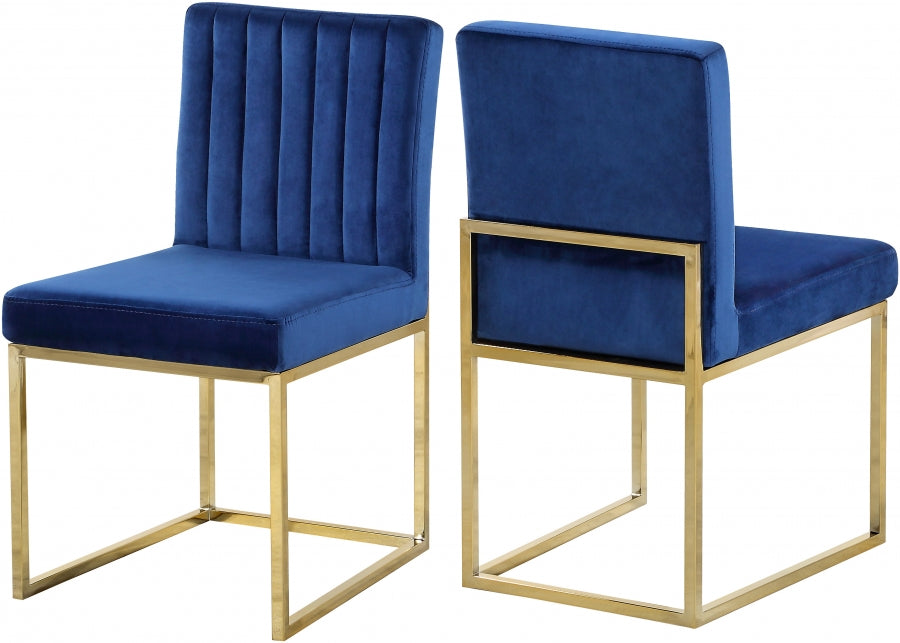 Chaise de salle à manger en velours Giselle