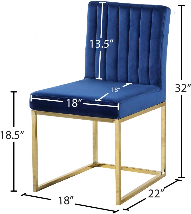 Chaise de salle à manger en velours Giselle