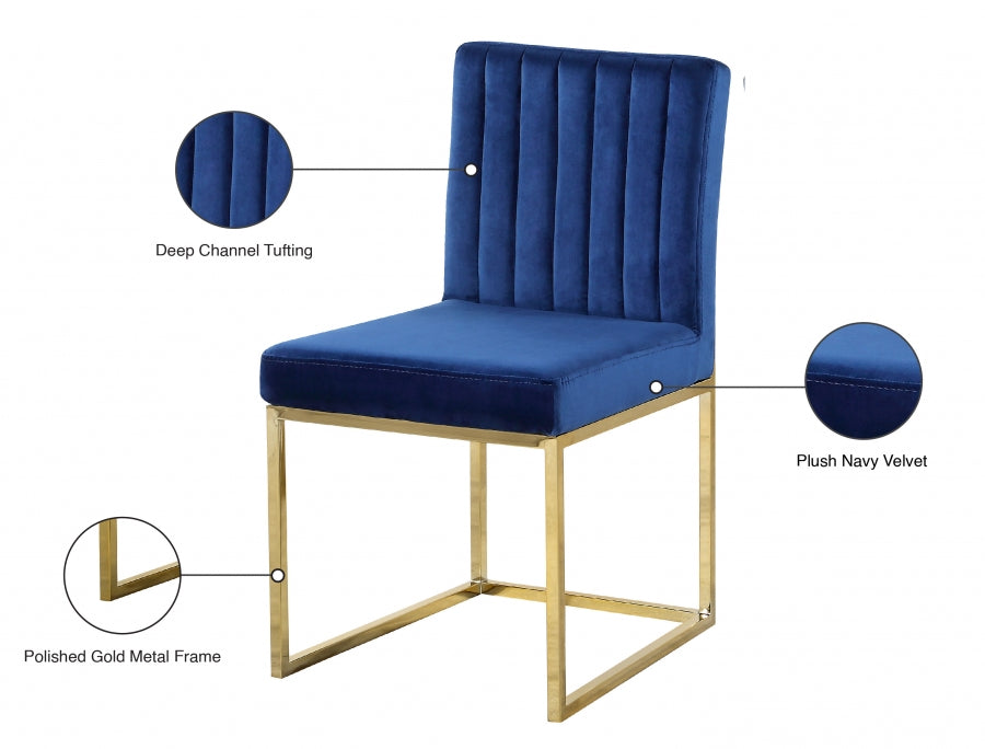 Chaise de salle à manger en velours Giselle