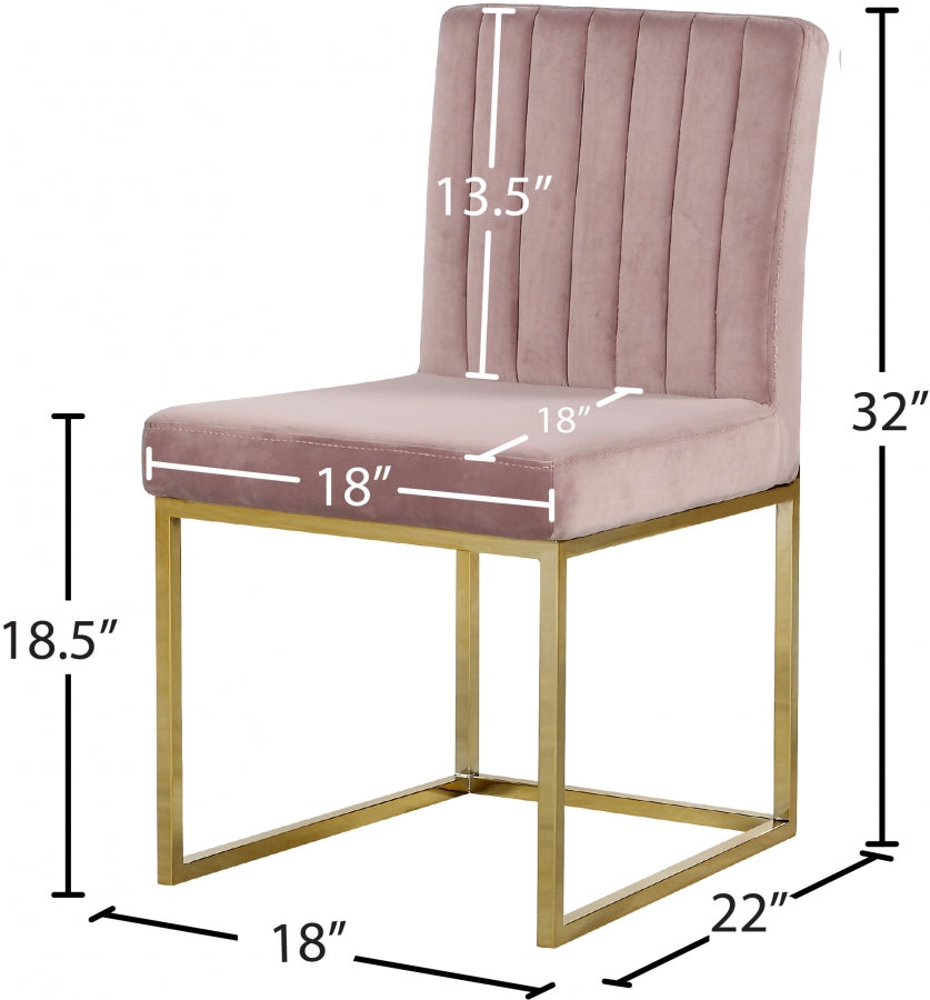 Chaise de salle à manger en velours Giselle
