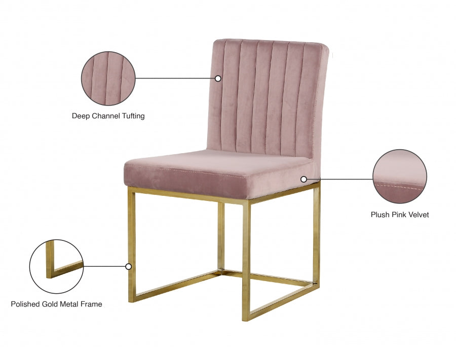 Chaise de salle à manger en velours Giselle