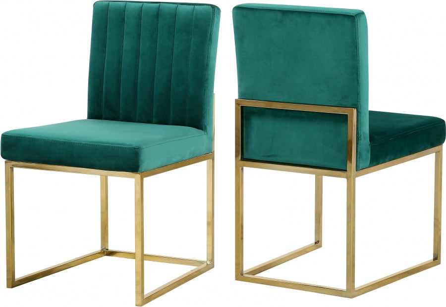 Chaise de salle à manger en velours Giselle