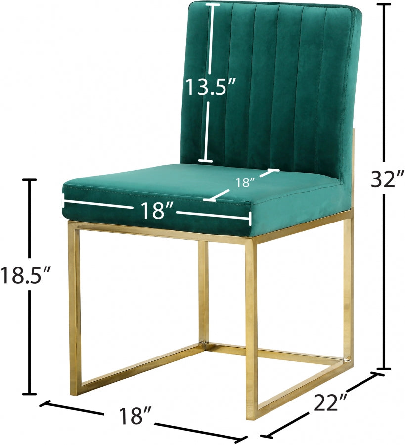 Chaise de salle à manger en velours Giselle