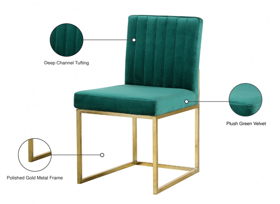 Chaise de salle à manger en velours Giselle