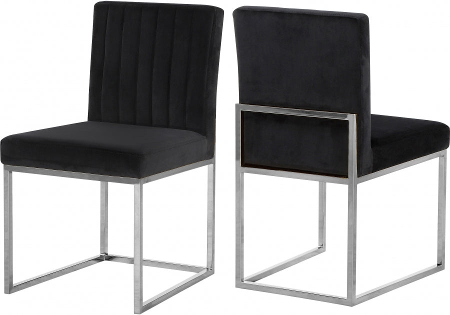 Chaise de salle à manger en velours Giselle