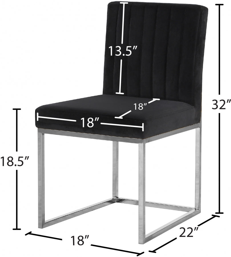 Chaise de salle à manger en velours Giselle