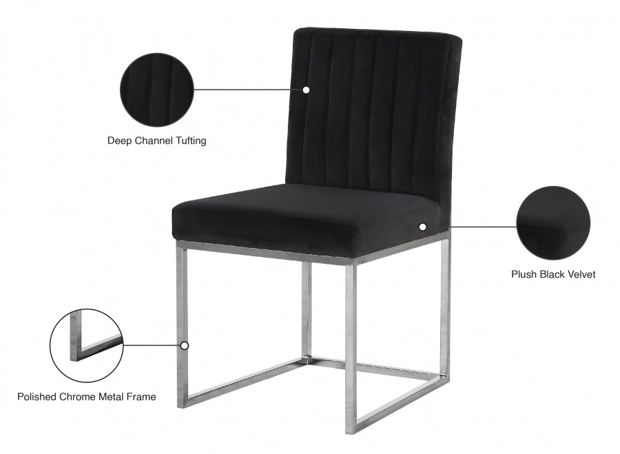 Chaise de salle à manger en velours Giselle