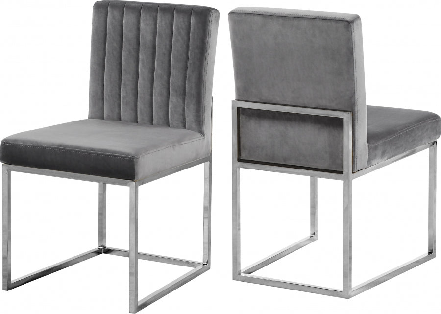 Chaise de salle à manger en velours Giselle
