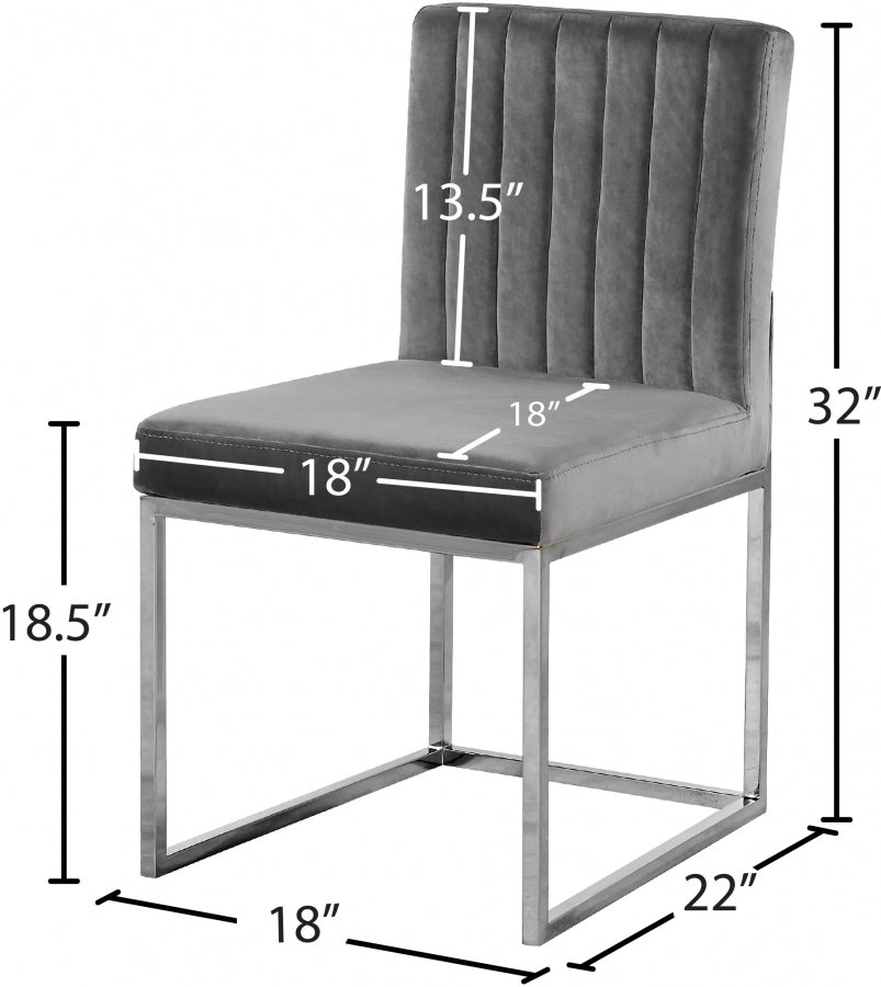 Chaise de salle à manger en velours Giselle