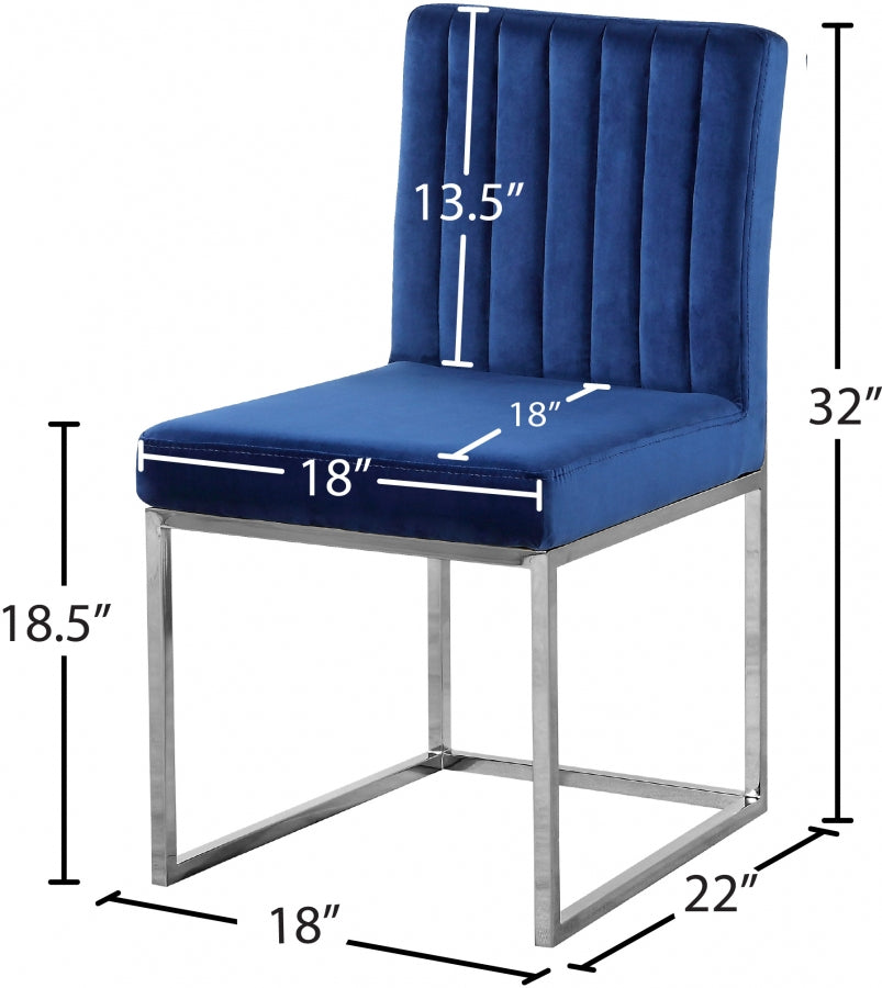 Chaise de salle à manger en velours Giselle