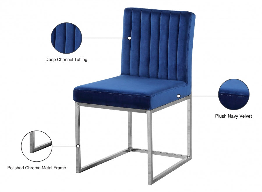 Chaise de salle à manger en velours Giselle